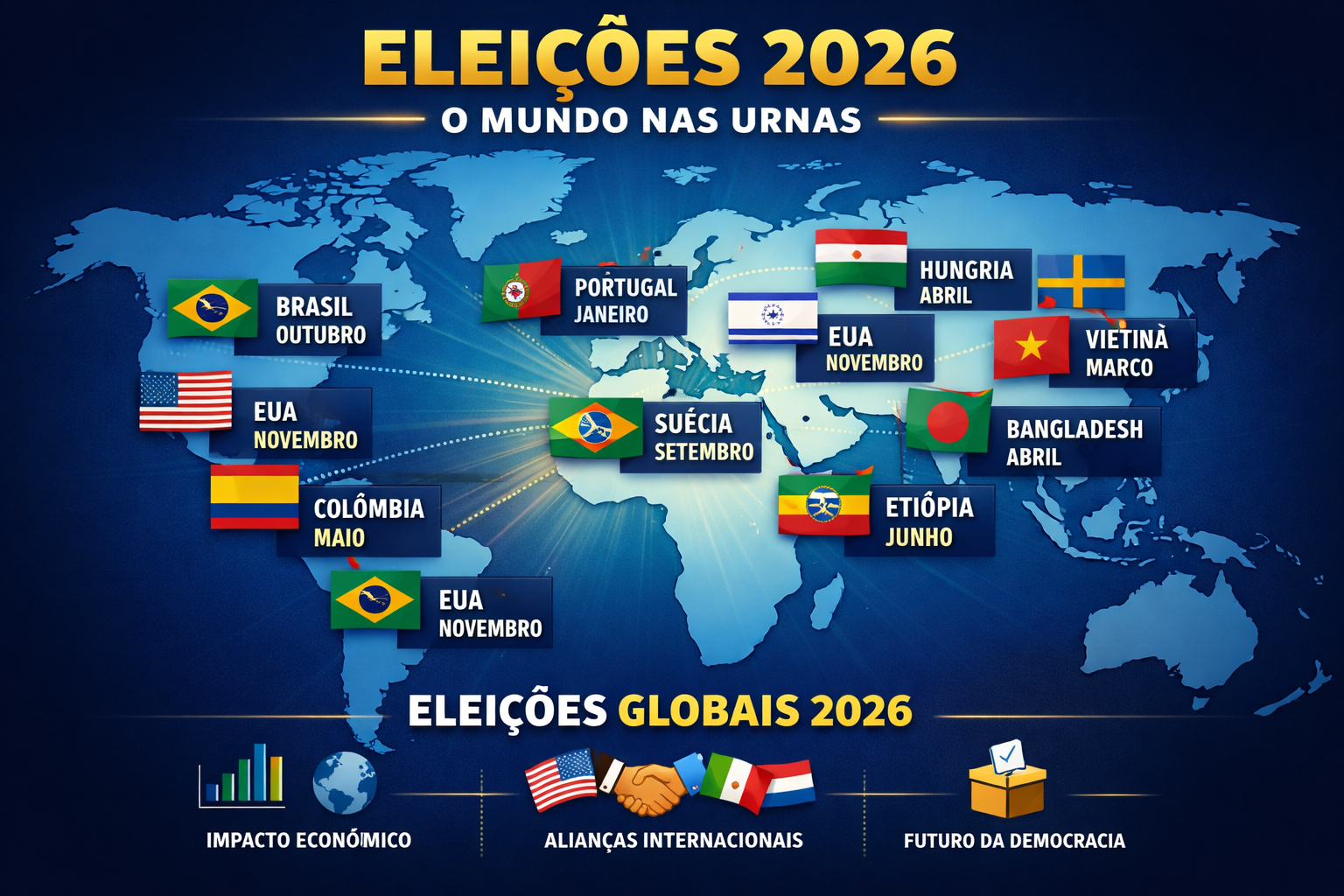 Não é só no Brasil: as eleições que vão marcar 2026 e podem transformar o cenário global