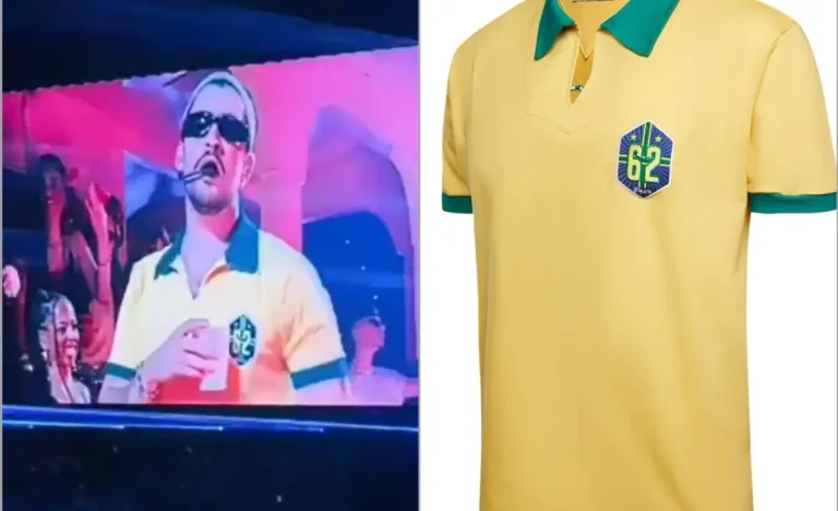 Bad Bunny encanta fãs brasileiros com camisa retrô da Seleção de 1962 em show histórico em São Paulo